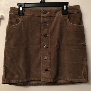 Corduroy Button Up Skirt